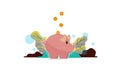 Piggy bank in the form of a piglet, Money saving or accumulating, Financial services Royalty Free Stock Photo